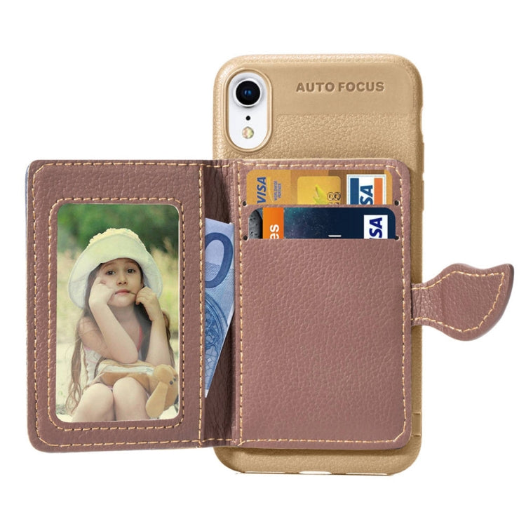 For iPhone XR Litchi Texture PU + TPU Horizontal Flip Leather Case with Holder & Card Slots & Wallet & Photo Frame