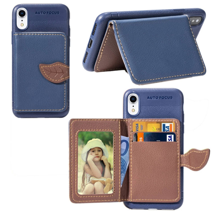 For iPhone XR Litchi Texture PU + TPU Horizontal Flip Leather Case with Holder & Card Slots & Wallet & Photo Frame
