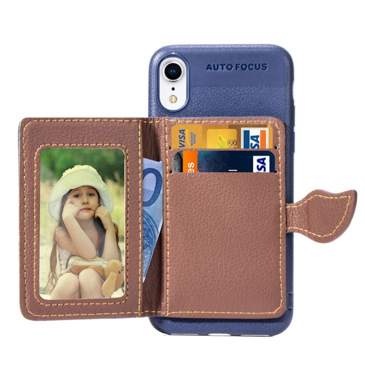 For iPhone XR Litchi Texture PU + TPU Horizontal Flip Leather Case with Holder & Card Slots & Wallet & Photo Frame