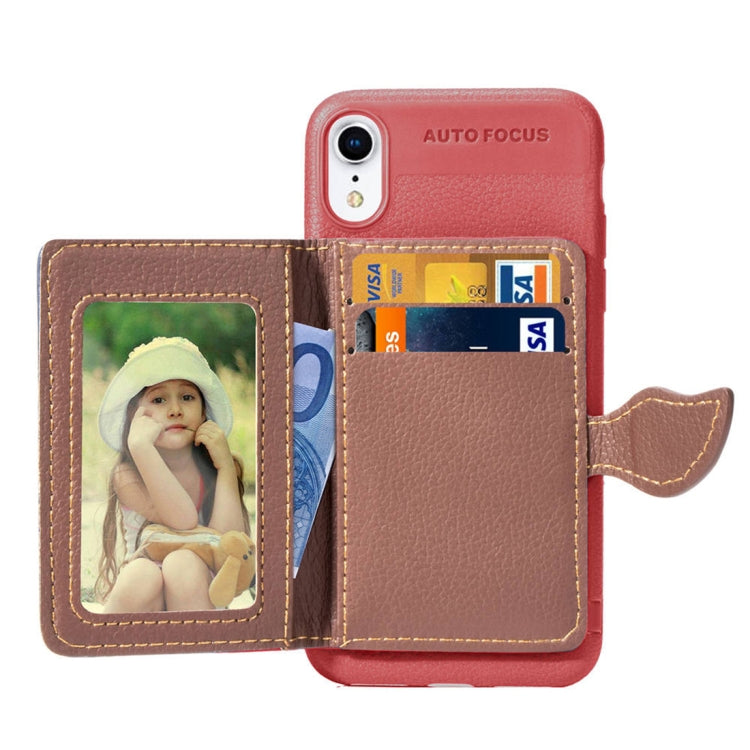 For iPhone XR Litchi Texture PU + TPU Horizontal Flip Leather Case with Holder & Card Slots & Wallet & Photo Frame