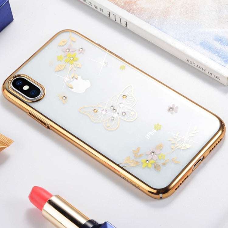 For iPhone X / XS SULADA Butterfly Pattern Plating Diamond PC Case