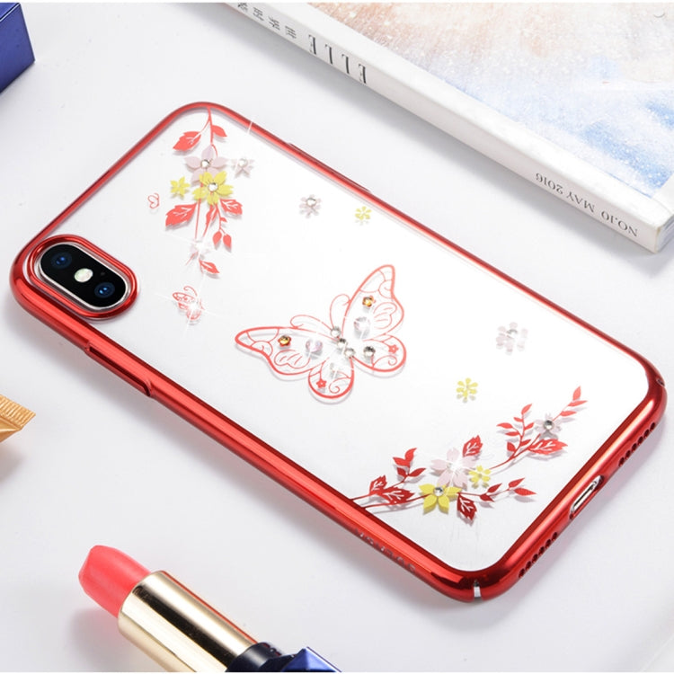 For iPhone X / XS SULADA Butterfly Pattern Plating Diamond PC Case
