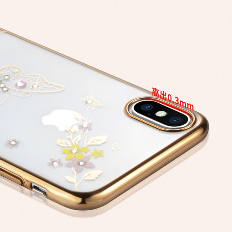 For iPhone X / XS SULADA Butterfly Pattern Plating Diamond PC Case