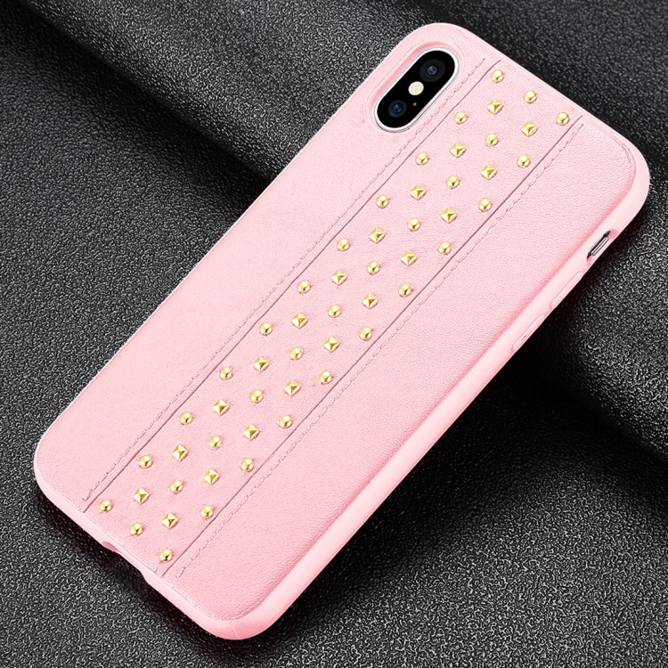 For iPhone X / XS SULADA Rivet Style TPU + Leather Protective Case