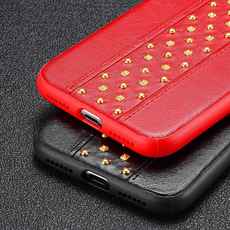 For iPhone X / XS SULADA Rivet Style TPU + Leather Protective Case