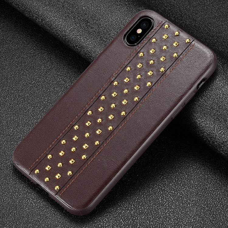 For iPhone X / XS SULADA Rivet Style TPU + Leather Protective Case