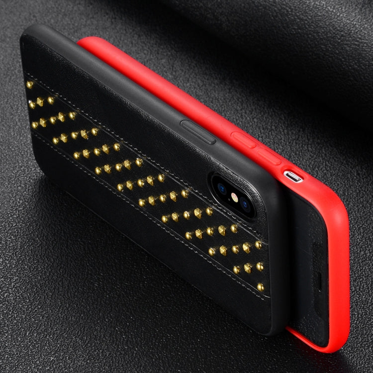 For iPhone X / XS SULADA Rivet Style TPU + Leather Protective Case