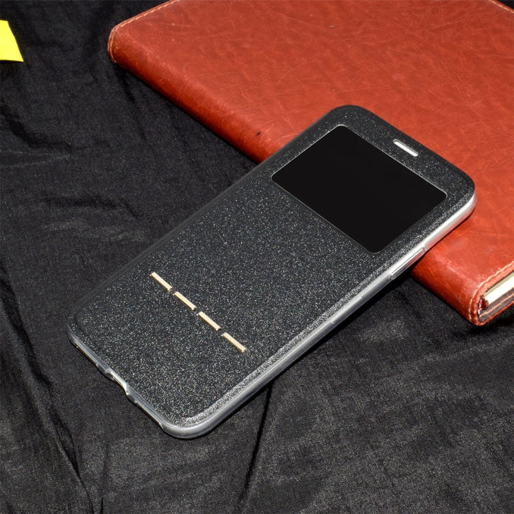 For iPhone X / XS Frosted Texture Horizontal Flip Leather Case with Call Display ID