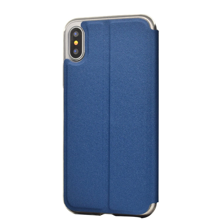 For iPhone X / XS Frosted Texture Horizontal Flip Leather Case with Call Display ID