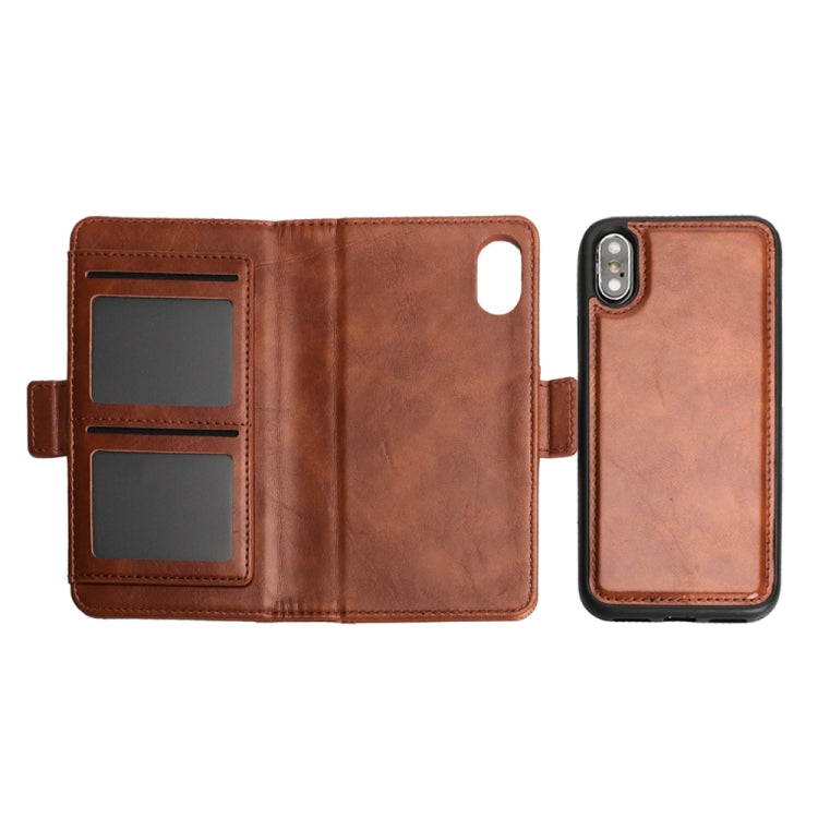 For iPhone X / XS Horizontal Flip Leather Case with Card Slots & Arc Holder & Wallet & Photo Frame