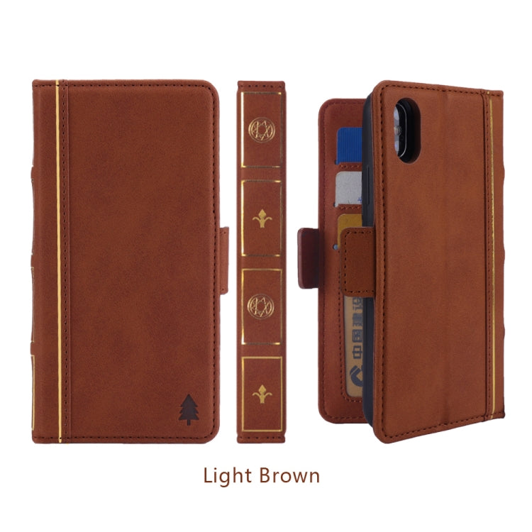For iPhone X / XS Bible Style Business Horizontal Flip Leather Case with Card Slots & Photo Frame & Holder & Wallet