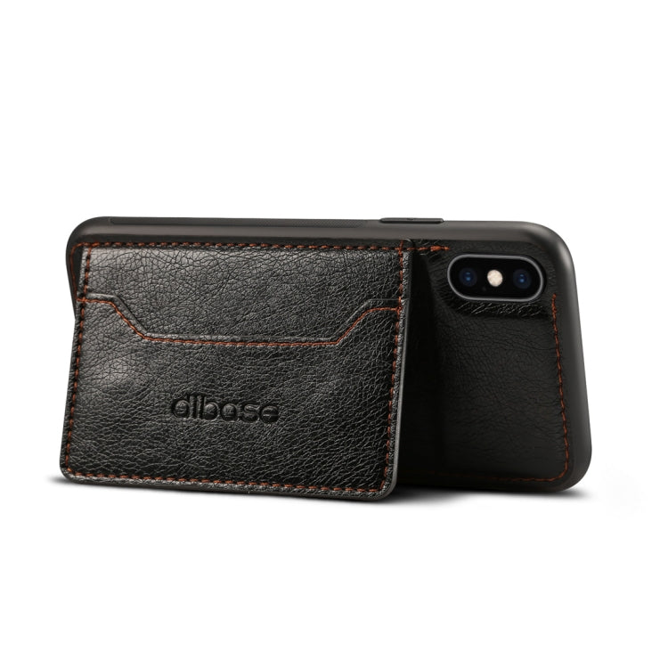 For iPhone XS Dibase TPU + PC + PU Crazy Horse Texture Protective Case with Holder & Card Slots