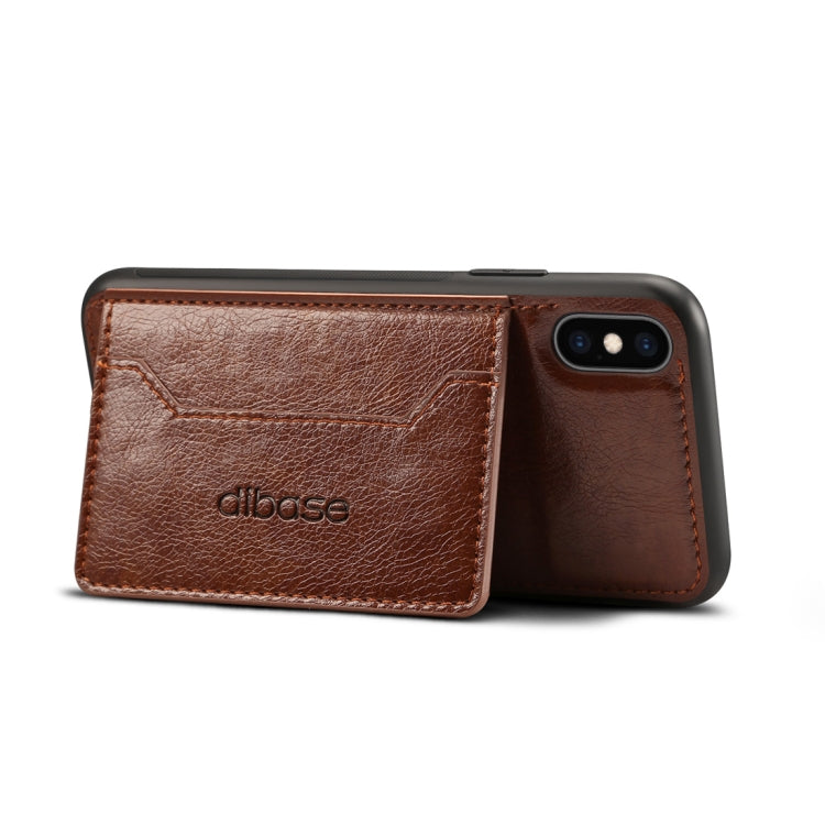 For iPhone XS Dibase TPU + PC + PU Crazy Horse Texture Protective Case with Holder & Card Slots