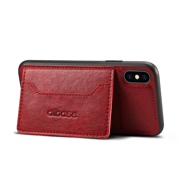 For iPhone XS Dibase TPU + PC + PU Crazy Horse Texture Protective Case with Holder & Card Slots