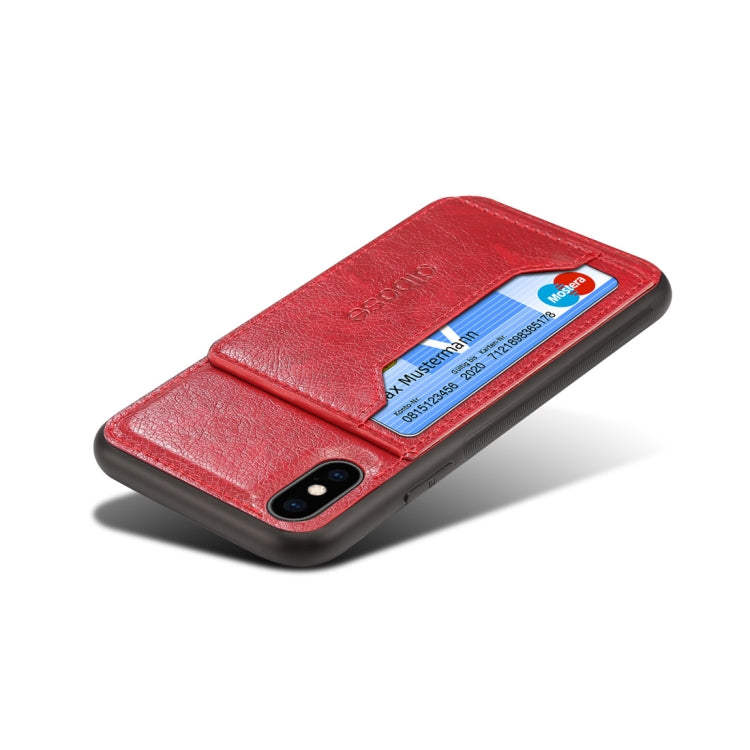 For iPhone XS Dibase TPU + PC + PU Crazy Horse Texture Protective Case with Holder & Card Slots