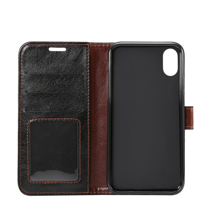 For iPhone XS Retro Crazy Horse Texture Horizontal Flip Leather Case  with Card Slots & Holder & Wallet & Photo Frame