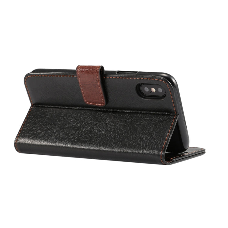 For iPhone XS Retro Crazy Horse Texture Horizontal Flip Leather Case  with Card Slots & Holder & Wallet & Photo Frame