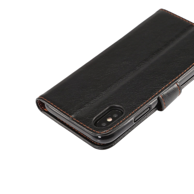 For iPhone XS Retro Crazy Horse Texture Horizontal Flip Leather Case  with Card Slots & Holder & Wallet & Photo Frame