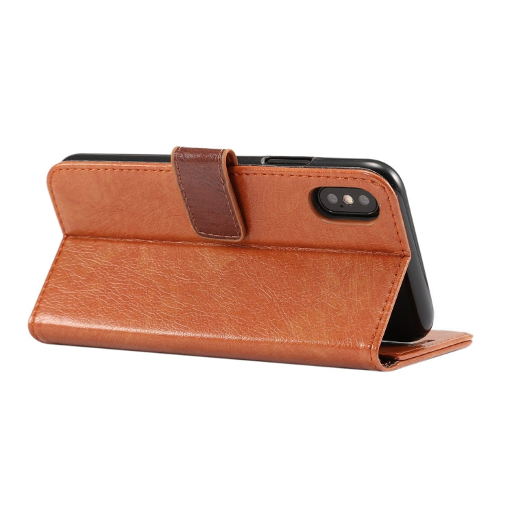 For iPhone XS Retro Crazy Horse Texture Horizontal Flip Leather Case  with Card Slots & Holder & Wallet & Photo Frame