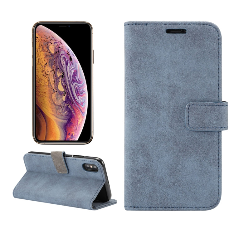 For iPhone XS Sheep Bar Material Horizontal Flip PU Leather Case with Holder & Card Slot & Wallet & Photo Frame