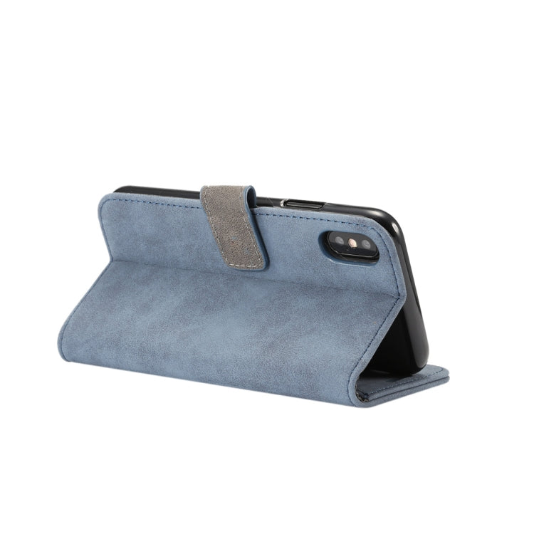For iPhone XS Sheep Bar Material Horizontal Flip PU Leather Case with Holder & Card Slot & Wallet & Photo Frame