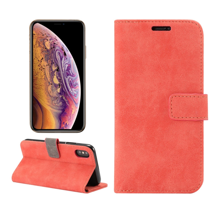 For iPhone XS Sheep Bar Material Horizontal Flip PU Leather Case with Holder & Card Slot & Wallet & Photo Frame