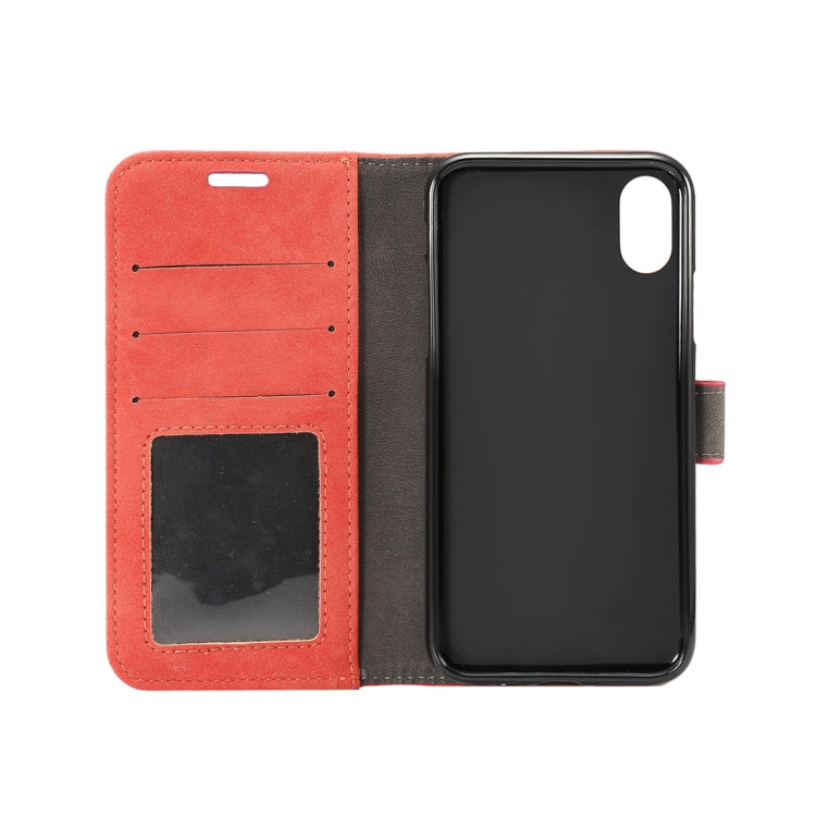 For iPhone XS Sheep Bar Material Horizontal Flip PU Leather Case with Holder & Card Slot & Wallet & Photo Frame