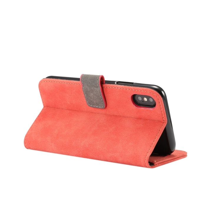 For iPhone XS Sheep Bar Material Horizontal Flip PU Leather Case with Holder & Card Slot & Wallet & Photo Frame