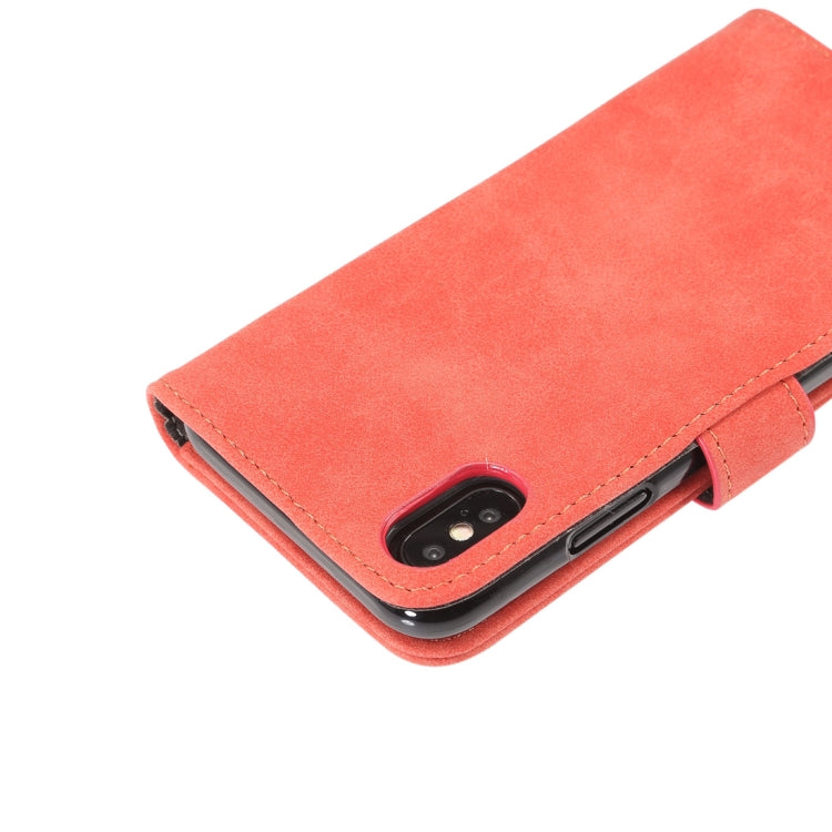 For iPhone XS Sheep Bar Material Horizontal Flip PU Leather Case with Holder & Card Slot & Wallet & Photo Frame