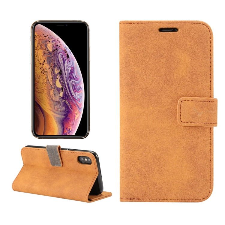 For iPhone XS Sheep Bar Material Horizontal Flip PU Leather Case with Holder & Card Slot & Wallet & Photo Frame