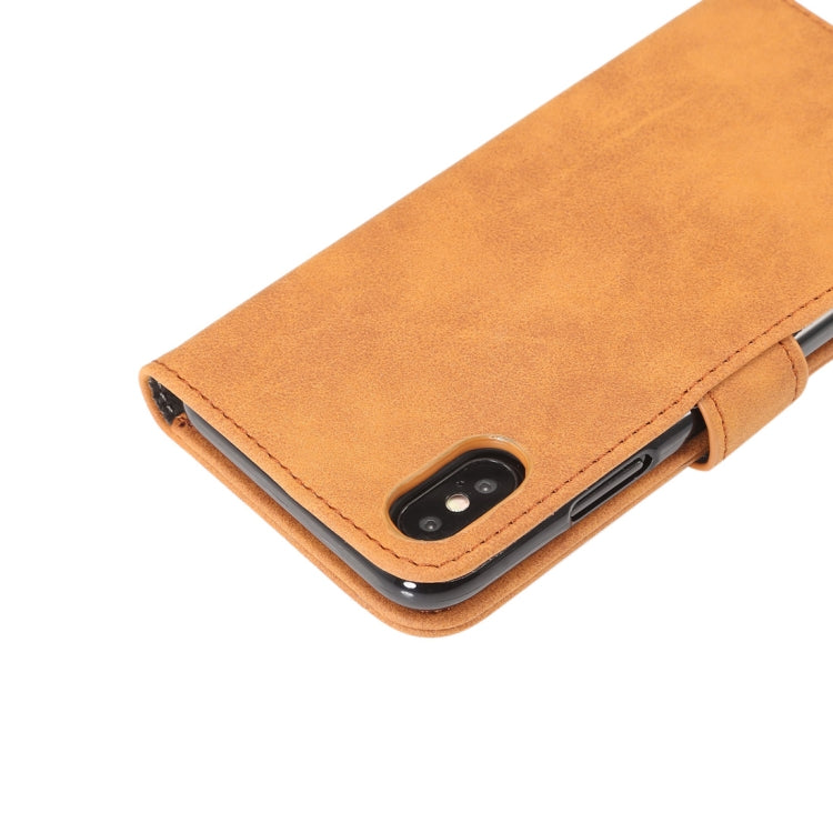 For iPhone XS Sheep Bar Material Horizontal Flip PU Leather Case with Holder & Card Slot & Wallet & Photo Frame