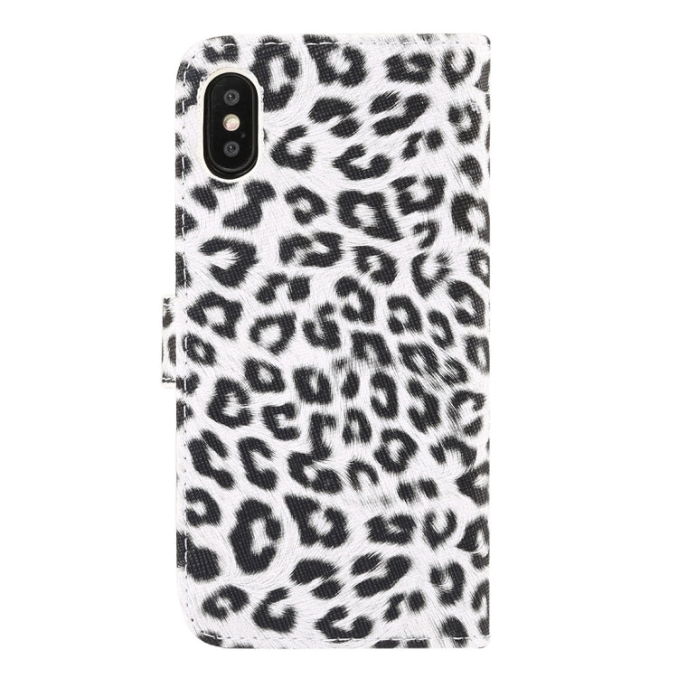 For iPhone XS Leopard Pattern Horizontal Flip Leather Case with Holder & Card Slots