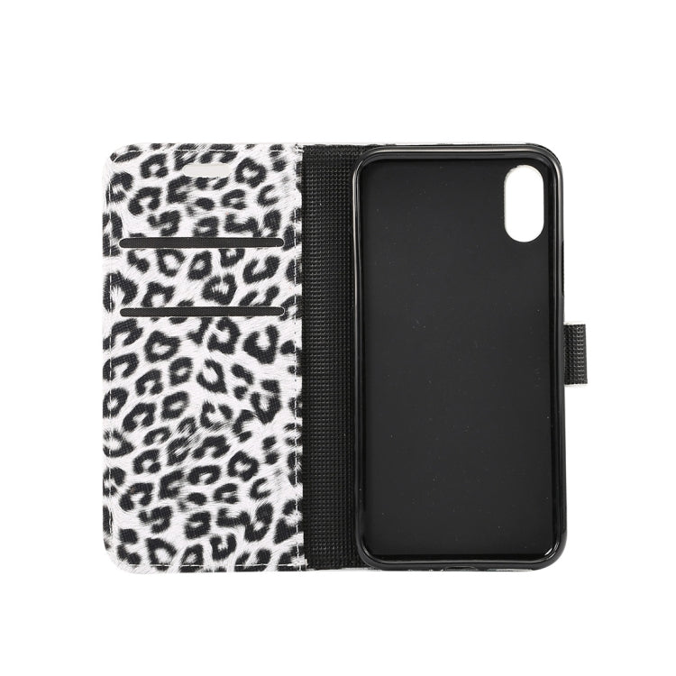 For iPhone XS Leopard Pattern Horizontal Flip Leather Case with Holder & Card Slots