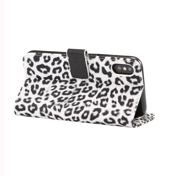 For iPhone XS Leopard Pattern Horizontal Flip Leather Case with Holder & Card Slots