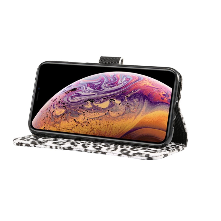 For iPhone XS Leopard Pattern Horizontal Flip Leather Case with Holder & Card Slots