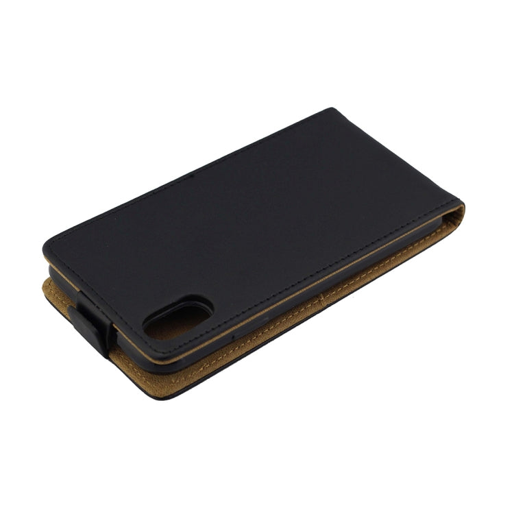 For iPhone XR Business Style Vertical Flip TPU Leather Case with Card Slot (Black)