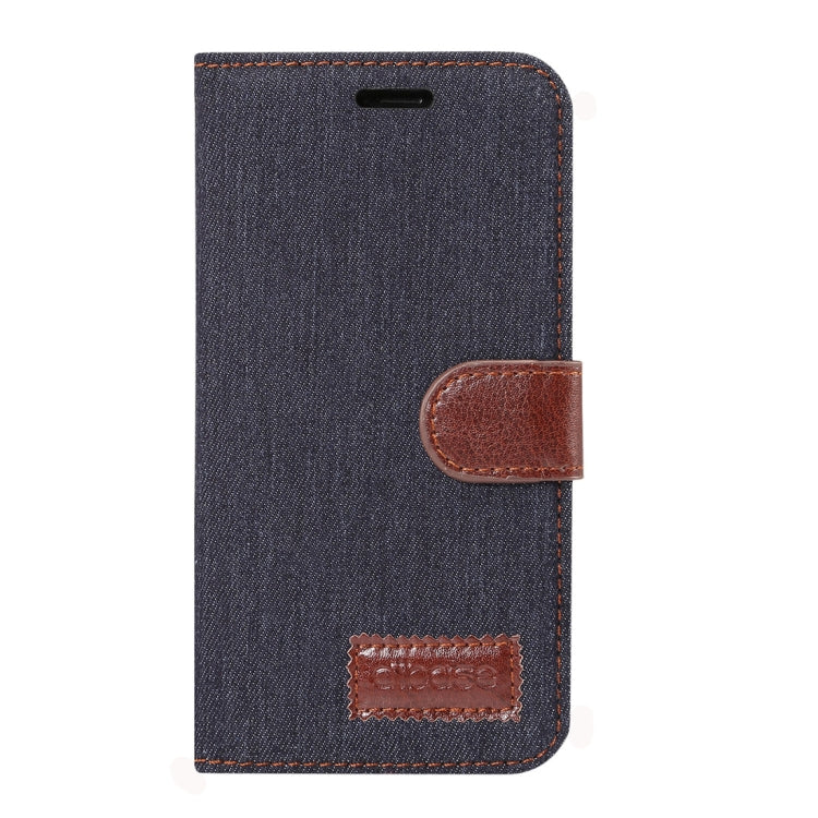 For iPhone XS Dibase Denim Texture Horizontal Flip Leather Case with Holder & Card Slots