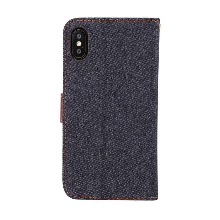 For iPhone XS Dibase Denim Texture Horizontal Flip Leather Case with Holder & Card Slots