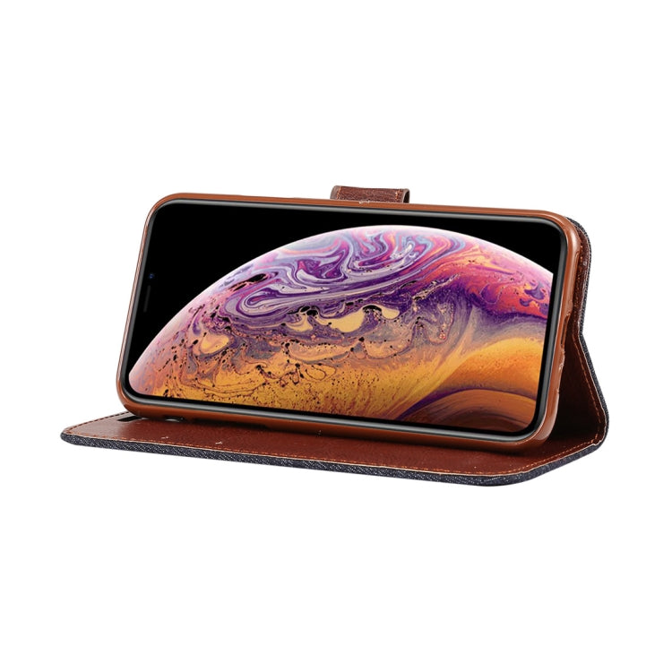 For iPhone XS Dibase Denim Texture Horizontal Flip Leather Case with Holder & Card Slots