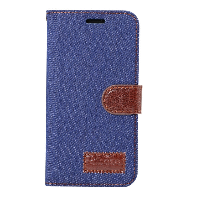 For iPhone XS Dibase Denim Texture Horizontal Flip Leather Case with Holder & Card Slots