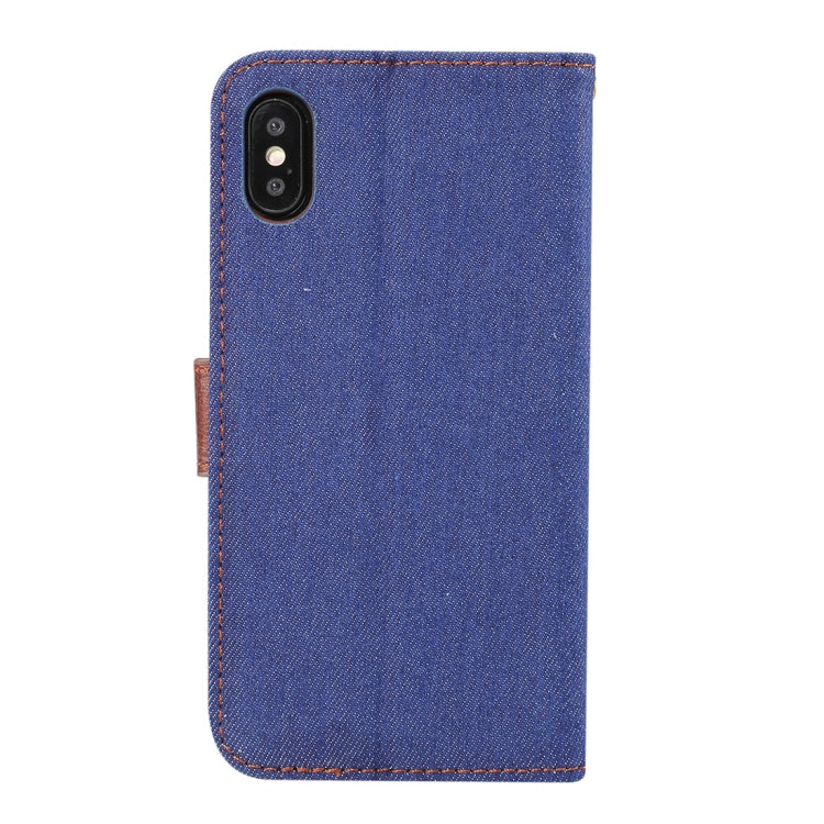 For iPhone XS Dibase Denim Texture Horizontal Flip Leather Case with Holder & Card Slots