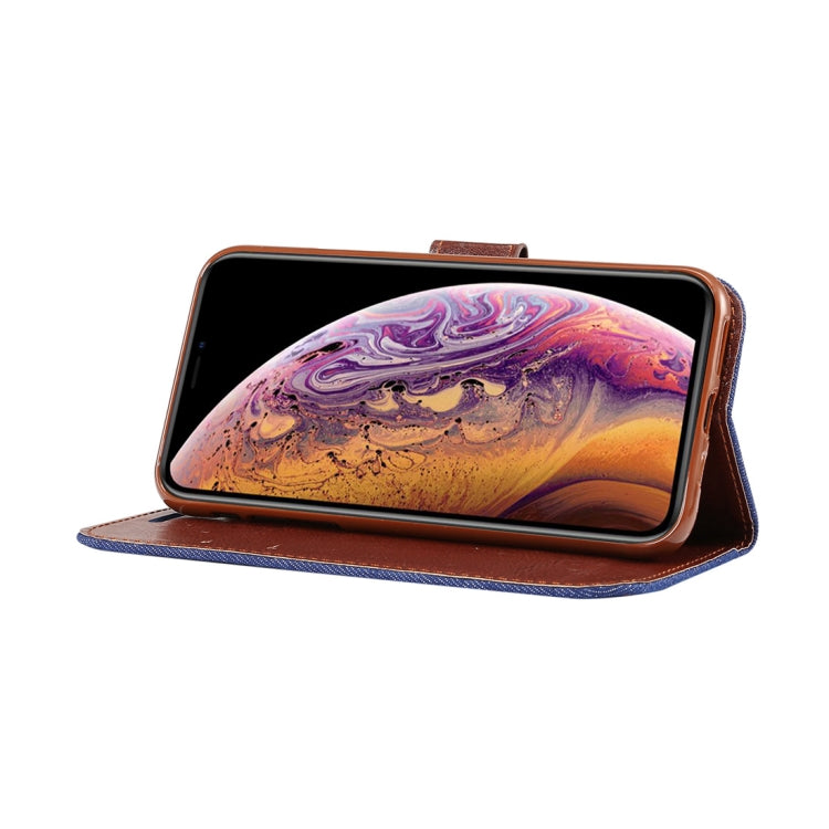 For iPhone XS Dibase Denim Texture Horizontal Flip Leather Case with Holder & Card Slots