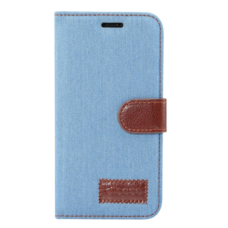 For iPhone XS Dibase Denim Texture Horizontal Flip Leather Case with Holder & Card Slots