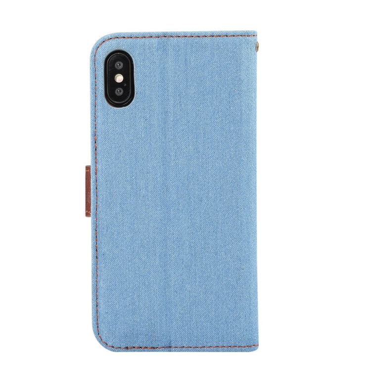 For iPhone XS Dibase Denim Texture Horizontal Flip Leather Case with Holder & Card Slots