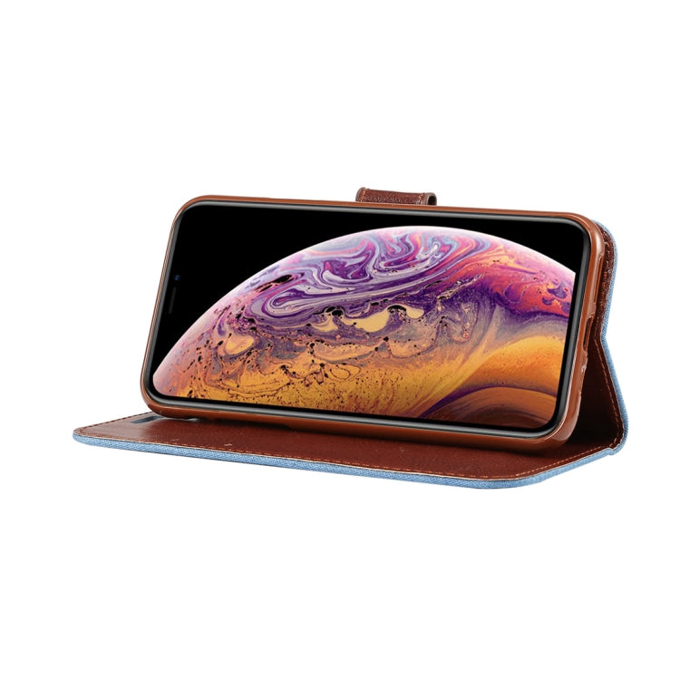 For iPhone XS Dibase Denim Texture Horizontal Flip Leather Case with Holder & Card Slots