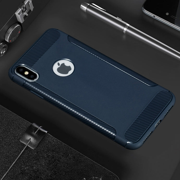 For iPhone X / XS Carbon Fiber Anti-slip TPU Protective Case