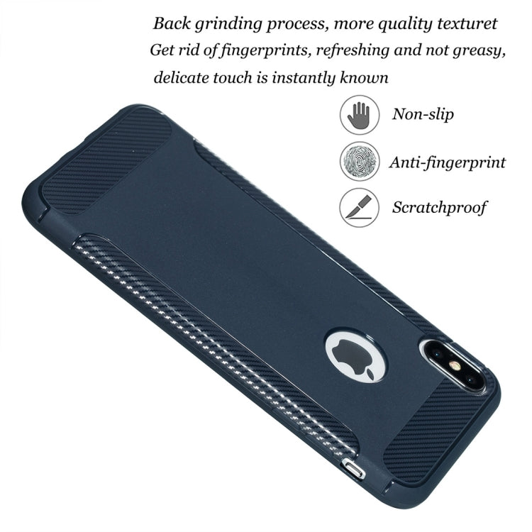 For iPhone X / XS Carbon Fiber Anti-slip TPU Protective Case