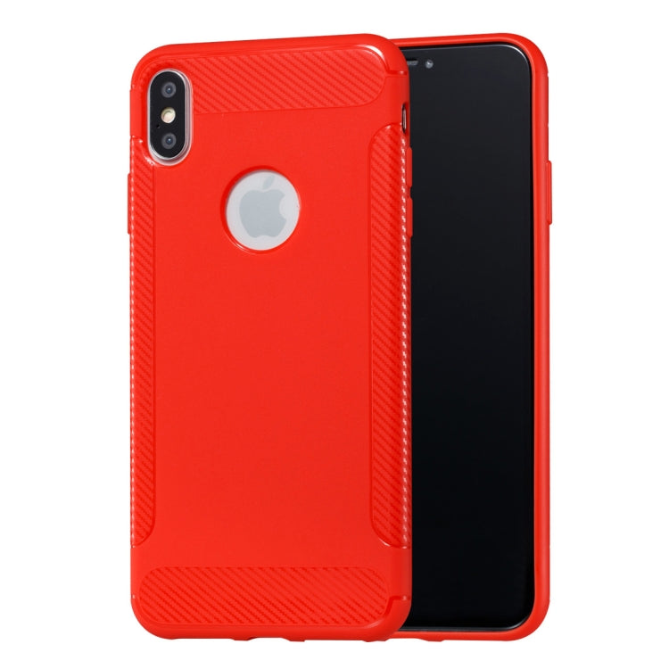 For iPhone X / XS Carbon Fiber Anti-slip TPU Protective Case