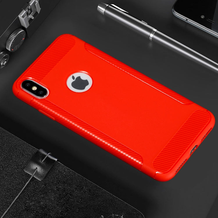 For iPhone X / XS Carbon Fiber Anti-slip TPU Protective Case