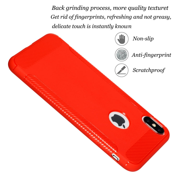 For iPhone X / XS Carbon Fiber Anti-slip TPU Protective Case